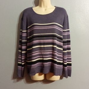 Style &Co. Collection purple striped sweater